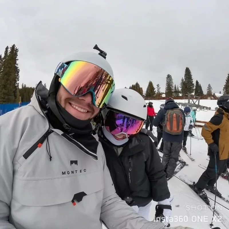 Karleigh Nunez and a friend on a ski trip