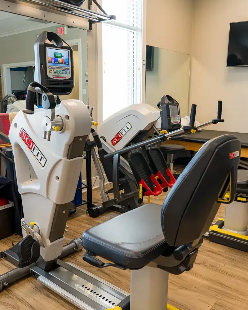 Exercise equipment in the treatment gym at Hope Therapy Center