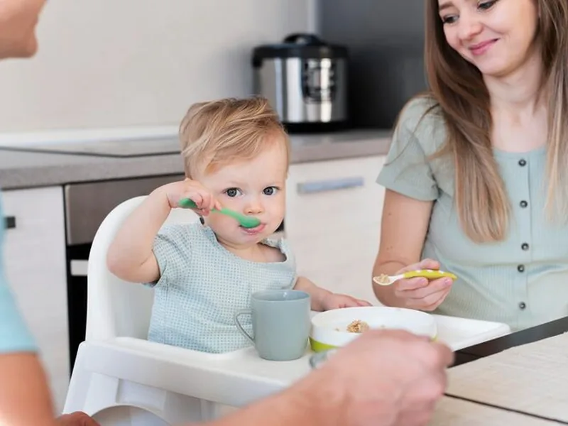 Infant feeding therapy session at Hope Therapy Center in Lake Charles