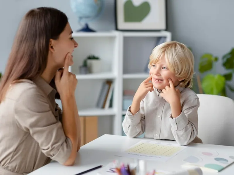 Speech therapy session at Hope Therapy Center in Lake Charles