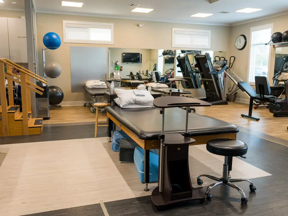 Inside the Hope Therapy Center treatment gym in Lake Charles